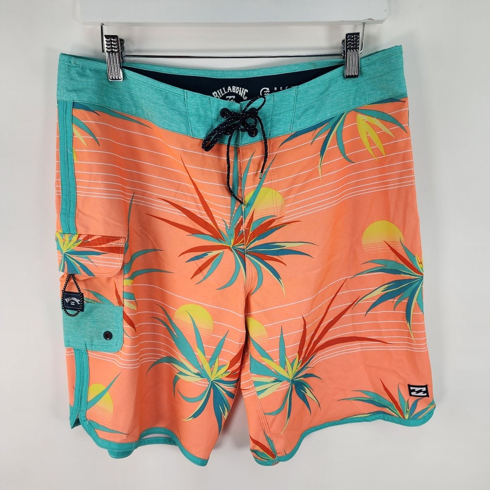 Billabong Recycler 73 Airlite Swim Trunks Men's 32 Coral Tropical Boardshorts